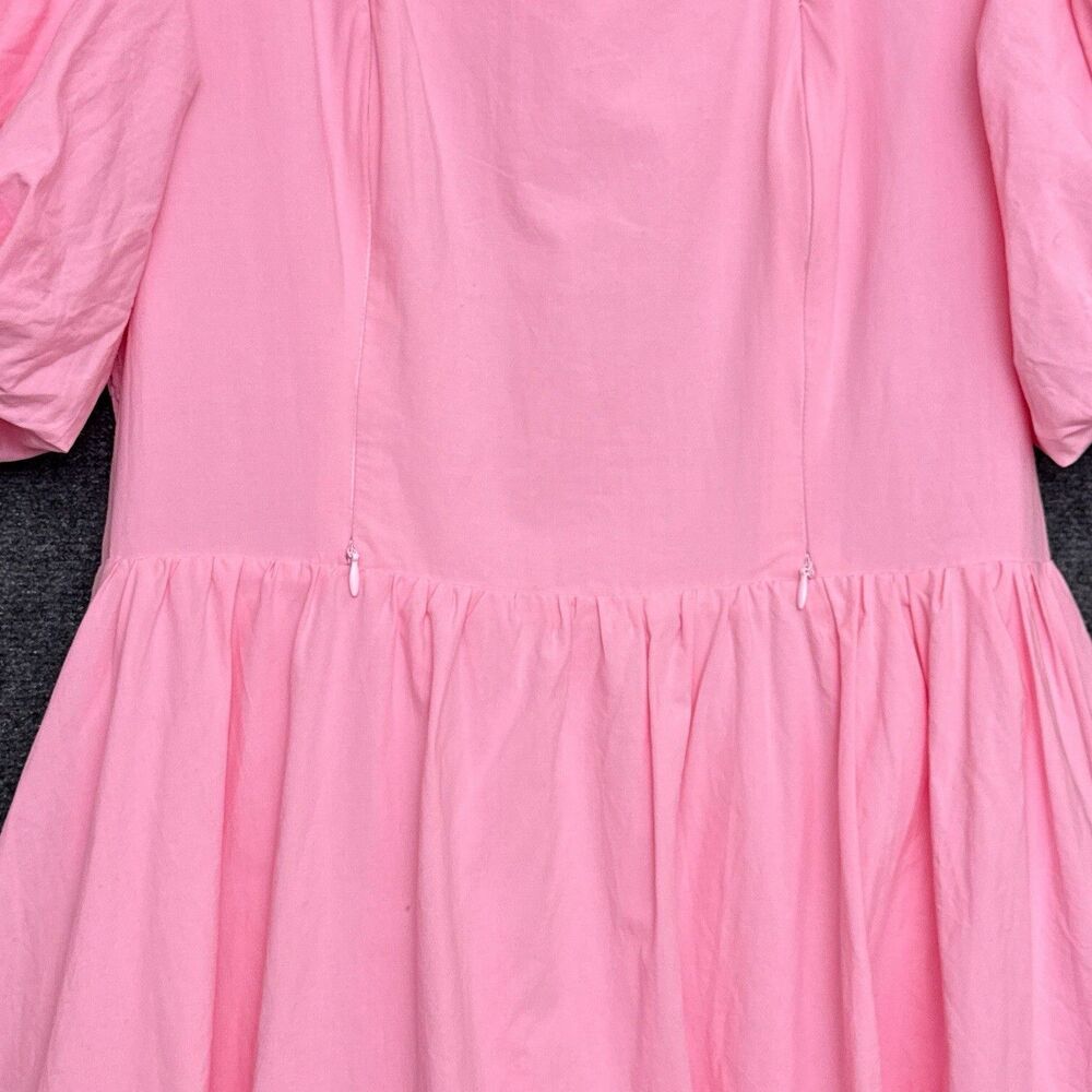 NWT Poet Dress Ode Pink Puff Sleeve Midi Nursing L - Picture 6 of 11